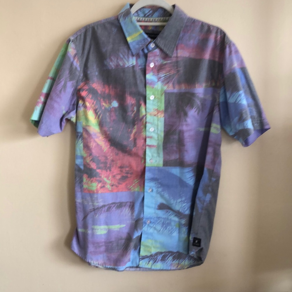 Ocean Current Tropical Short Sleeve ButtonUp SzLG